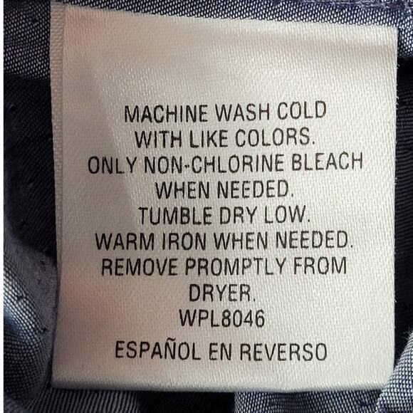 Bar 3 Blue White Dot Long Sleeve Button Up Mens Shirt Size Large - Picture 11 of 13